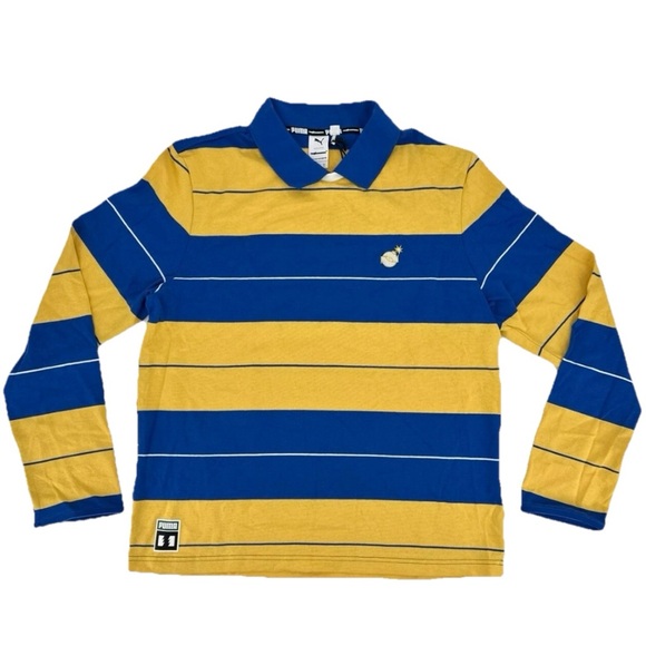 Size Medium - Puma x The Hundreds Rugby Polo Shirt - Olympian Blue - Picture 1 of 6